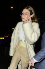 GIGI HADID Leaves Her Hotel in London 02/20/2017