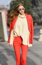 GIGI HADID Leaves Her Hotel in Milan 02/24/2017