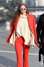 GIGI HADID Leaves Her Hotel in Milan 02/24/2017
