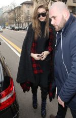 GIGI HADID Leaves Max Mara Fashion Show at Milan Fashion Week 02/23/2017