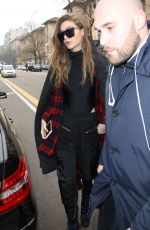 GIGI HADID Leaves Max Mara Fashion Show at Milan Fashion Week 02/23/2017