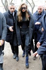 GIGI HADID Leaves Max Mara Fashion Show at Milan Fashion Week 02/23/2017