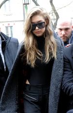GIGI HADID Leaves Max Mara Fashion Show at Milan Fashion Week 02/23/2017