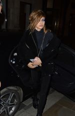 GIGI HADID Leaves Versus Versace Fashion Show at London Fashion Week 02/18/2017