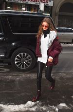 GIGI HADID Leavies Her Apartment in New York 02/11/2017