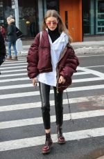 GIGI HADID Leavies Her Apartment in New York 02/11/2017