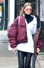 GIGI HADID Leavies Her Apartment in New York 02/11/2017