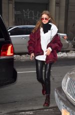 GIGI HADID Leavies Her Apartment in New York 02/11/2017
