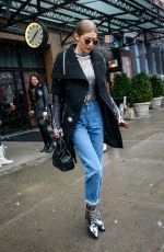 GIGI HADID Out and About in New York 01/31/2017