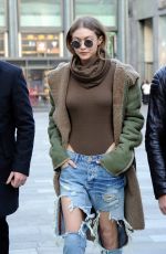 GIGI HADID Out Shopping in Milan 02/21/2017