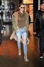 GIGI HADID Out Shopping in Milan 02/21/2017