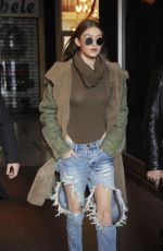 GIGI HADID Out Shopping in Milan 02/21/2017