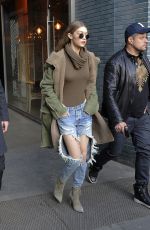 GIGI HADID Out Shopping in Milan 02/21/2017