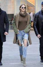 GIGI HADID Out Shopping in Milan 02/21/2017