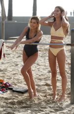 HAILEY BALDWIN and SARA SAMPAIO in Bikinis o the Set of Tommy Hilfiger Photoshoot in Venice Beach 02/08/2017