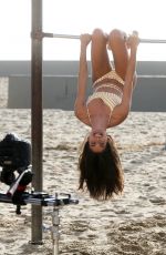 HAILEY BALDWIN and SARA SAMPAIO in Bikinis o the Set of Tommy Hilfiger Photoshoot in Venice Beach 02/08/2017