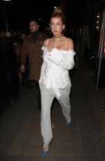 HAILEY BALDWIN Leaves Sexy Fish in London 02/18/2017