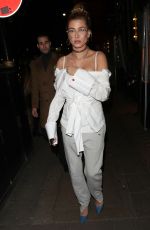 HAILEY BALDWIN Leaves Sexy Fish in London 02/18/2017