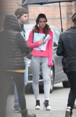 HELEN FLANAGAN on the Set of Coronation Street in Manchester 02/23/2017