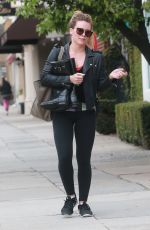 HILARY DUFF Leaves a Gym in Los Angeles 02/21/2017