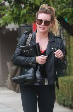 HILARY DUFF Leaves a Gym in Los Angeles 02/21/2017