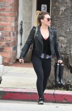 HILARY DUFF Leaves a Gym in Los Angeles 02/21/2017
