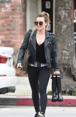 HILARY DUFF Leaves a Gym in Los Angeles 02/21/2017