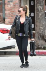 HILARY DUFF Leaves a Gym in Los Angeles 02/21/2017