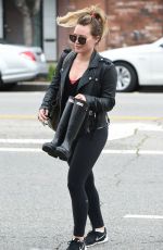 HILARY DUFF Leaves a Gym in Los Angeles 02/21/2017