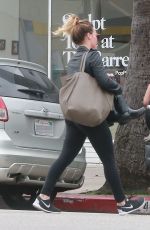 HILARY DUFF Leaves a Gym in Los Angeles 02/21/2017