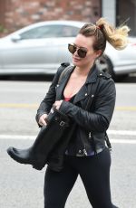 HILARY DUFF Leaves a Gym in Los Angeles 02/21/2017