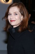 ISABELLE HUPPERT at Westminster Hotel in Paris 01/30/2017