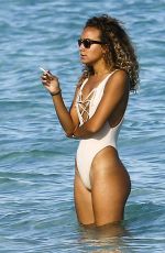 J LYNNE in Swimsuit on the Beach in Miami 01/31/2017