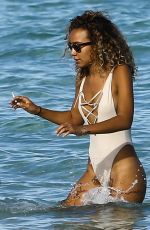 J LYNNE in Swimsuit on the Beach in Miami 01/31/2017