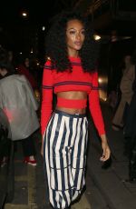 JOURDAN DUNN Arrives at Burberry Fashion Show After Party in London 02/20/2017