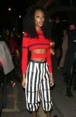 JOURDAN DUNN Arrives at Burberry Fashion Show After Party in London 02/20/2017