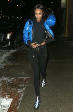 JOURDAN DUNN Leaves La Perla Fashion Show in New York 02/09/2017