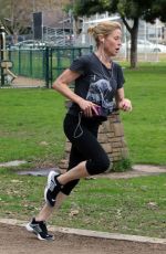 JULIE BOWEN Out Running at a Park in Los Angeles /02/04/2017