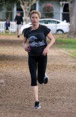 JULIE BOWEN Out Running at a Park in Los Angeles /02/04/2017