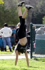JULIE BOWEN Out Running at a Park in Los Angeles /02/04/2017