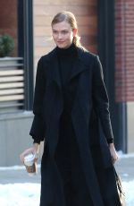 KARLIE KLOSS Out on a Snowy Day in New York 02/10/2017