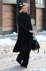 KARLIE KLOSS Out on a Snowy Day in New York 02/10/2017