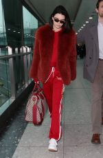 KENDALL JENNER at Heathrow Airport in London 02/18/2017
