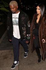 KIM KARDASHIAN and Kanye West Out for Dinner in Los Angeles 02/18/2017