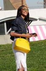 JOURDAN DUNN on the Set of a Photoshoot on Venice Beach 01/31/2017