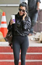 KOURTNEY KARDASHIAN in Tights Leaves a Gym in Calabasas 02/10/2017