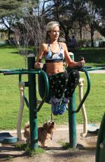 LADY VICTORIA HERVEY Working Out at a Park in West Hollywood 02/10/2017