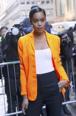 LAURA HARRIER Arrives at Calvin Klein Fashion at New York Fashion Week 02/10/2017