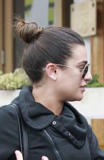 LEA MICHELE Leaves M Cafe in Los Angeles 02/27/2017