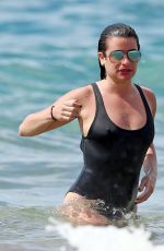 LEA MICHEL in Swimsuit at a Beach in Hawaii 02/21/2017